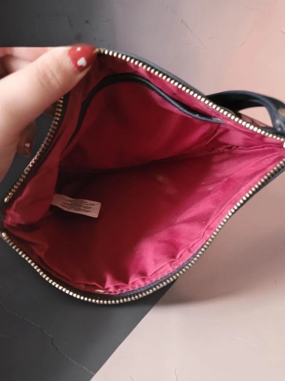 Tommy Bahama Black Wristlet Clutch with Pink Floral Print